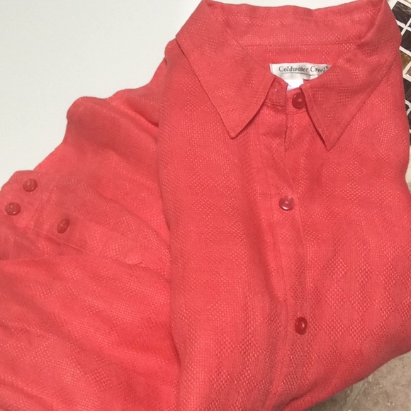 🔥 100% linen oversized shirt tunic top in Brick - Picture 6 of 8